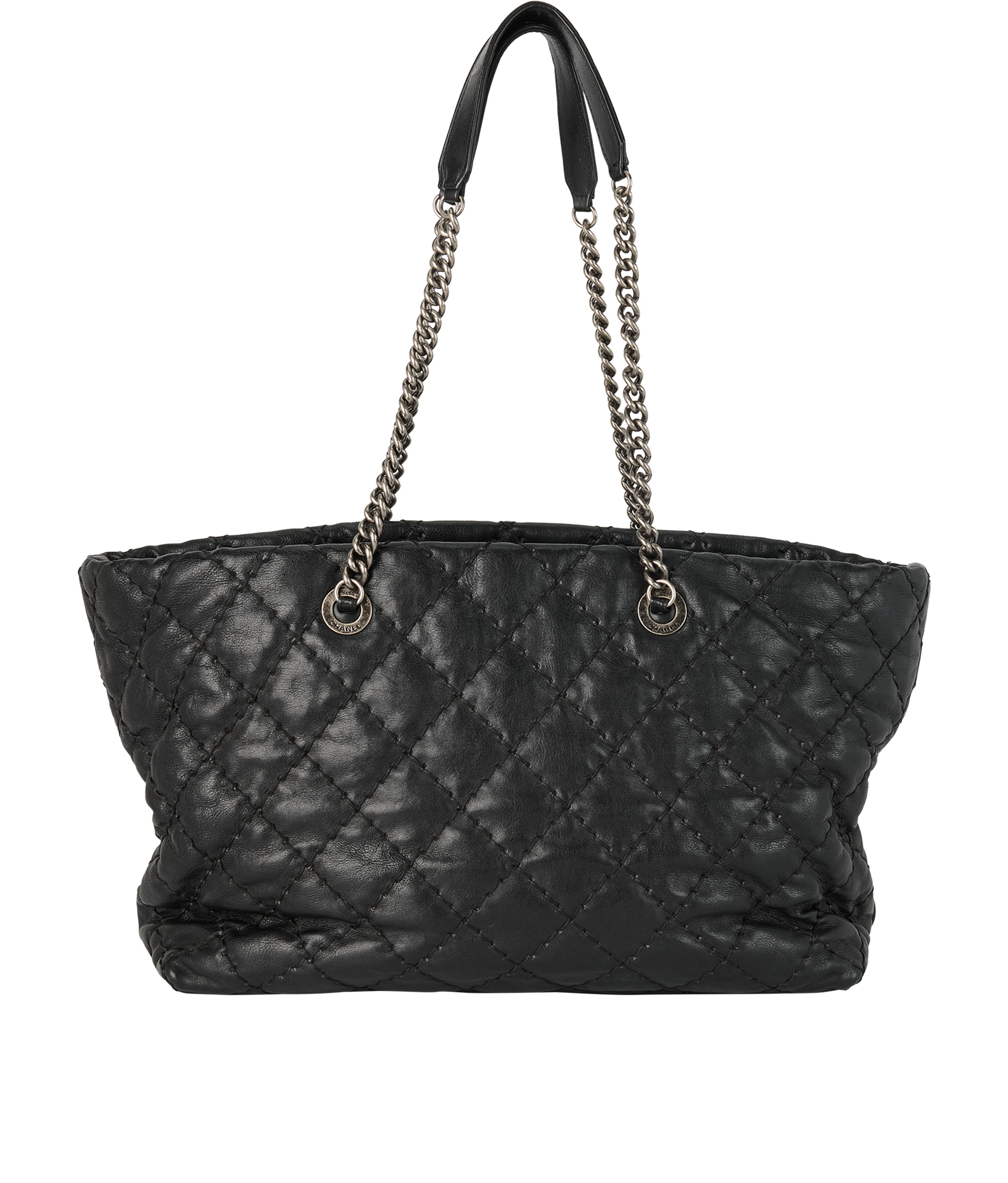 Quilted Tote, &pound;1,500, Handbags, Black, Leather, Back view